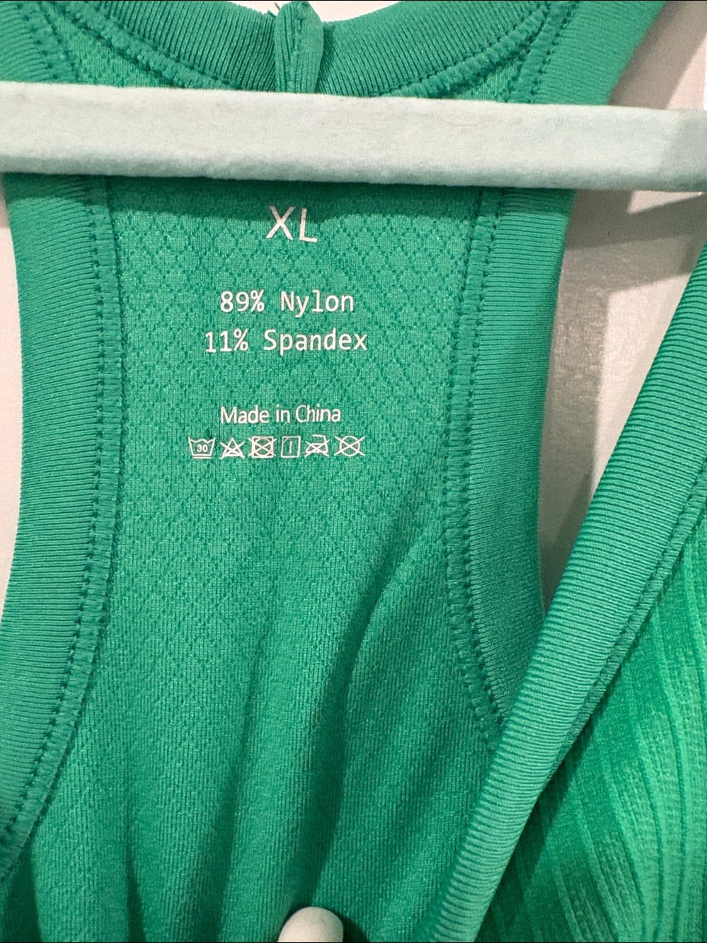 Green Ribbed Racerback Tank Top - Picture 3 of 4